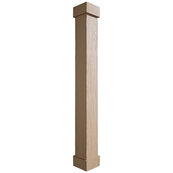 Ekena Millwork Sand Blasted Faux Wood Non-Tapered Square Column Wrap w/ Standard Capital & Base, 18"W x 6'H COLUSD18X072STUF - main